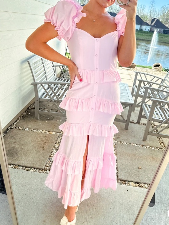 Dresses & Skirts - Pink Boutique Ruffle Maxi Dress Size Small NWOT